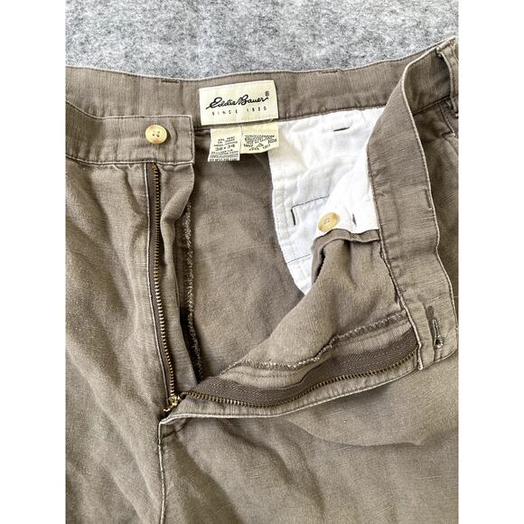 Eddie Bauer Pants Mens 38x24 Beige Linen Cotton Blend Boot Cut Outdoors Hiking - Picture 8 of 11